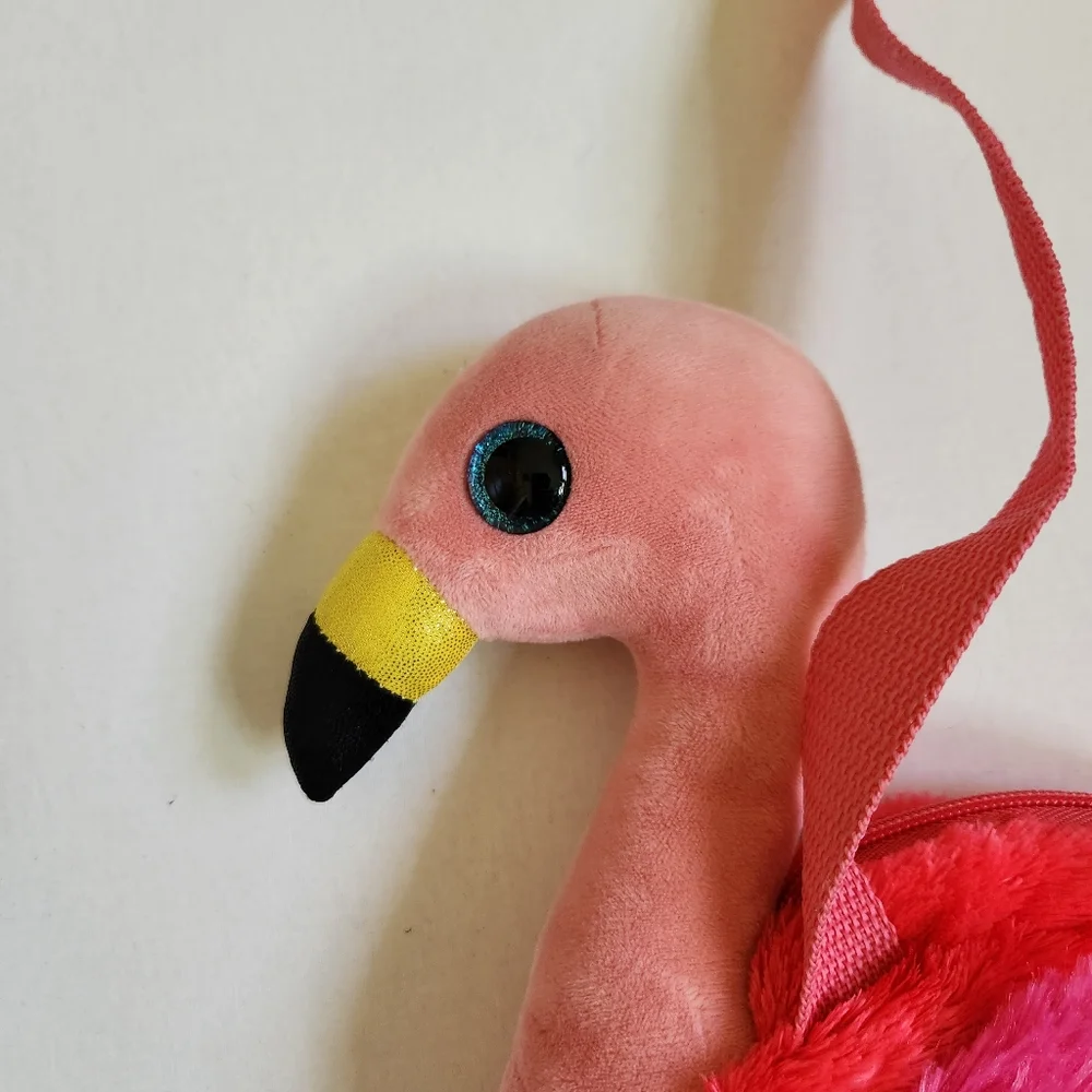 3/$15 Ty Gilda Flamingo Shoulder Bag hot pink adjustable strap cute